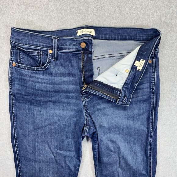 Madewell Stovepipe Mid-Rise Jeans Womens 32 Blue Medium Wash Stretch NG260 - Picture 4 of 16